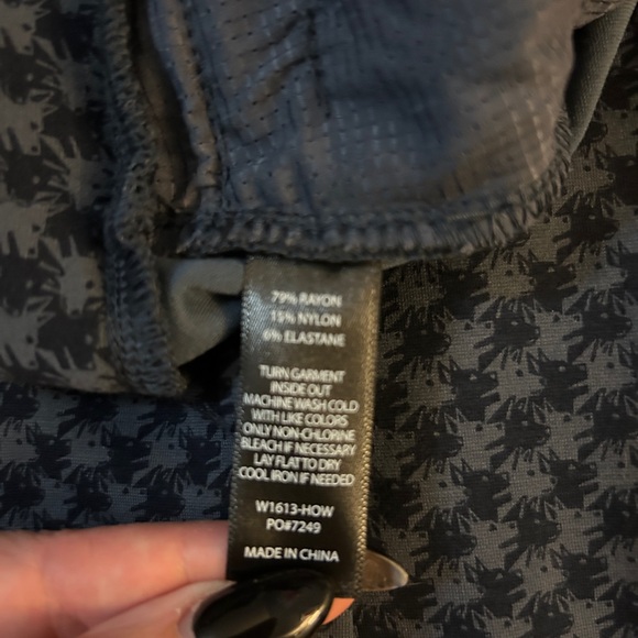 Betabrand Classic Dress Yoga Pants Straight Leg Howlstooth Navy Blue Medium Long - Picture 3 of 8